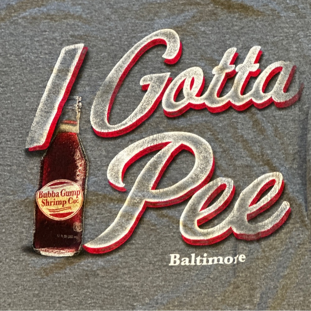 Gray Graphic Tee with Bubba Gump Shrimp Co. Design